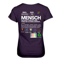 Mensch anleitung T-Shirt tailliert - Grafikmagie S / Aubergine