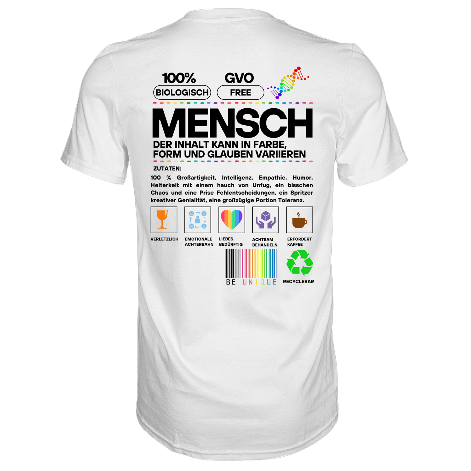 Mensch anleitung T-Shirt - Grafikmagie S / White
