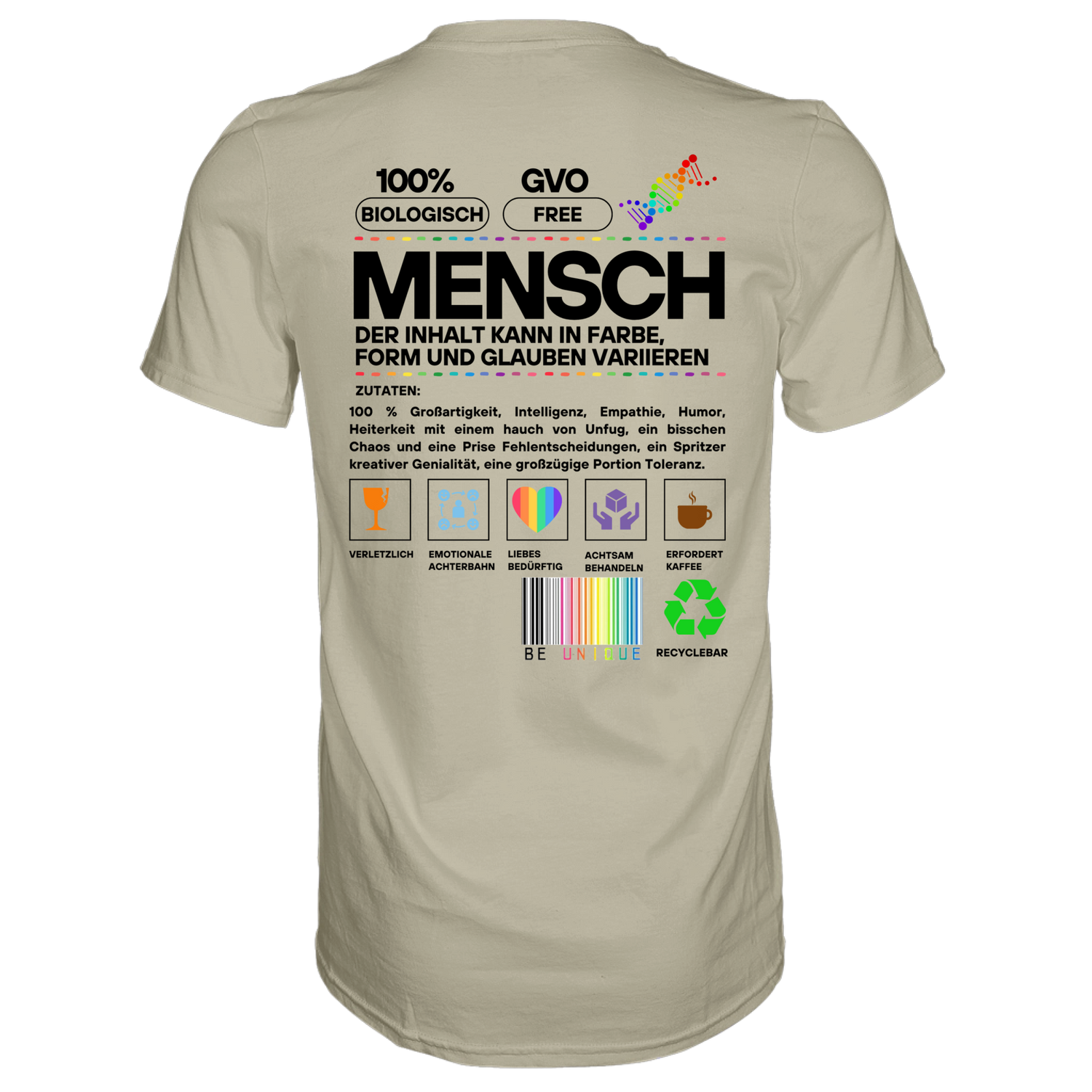 Mensch anleitung T-Shirt - Grafikmagie S / Stone