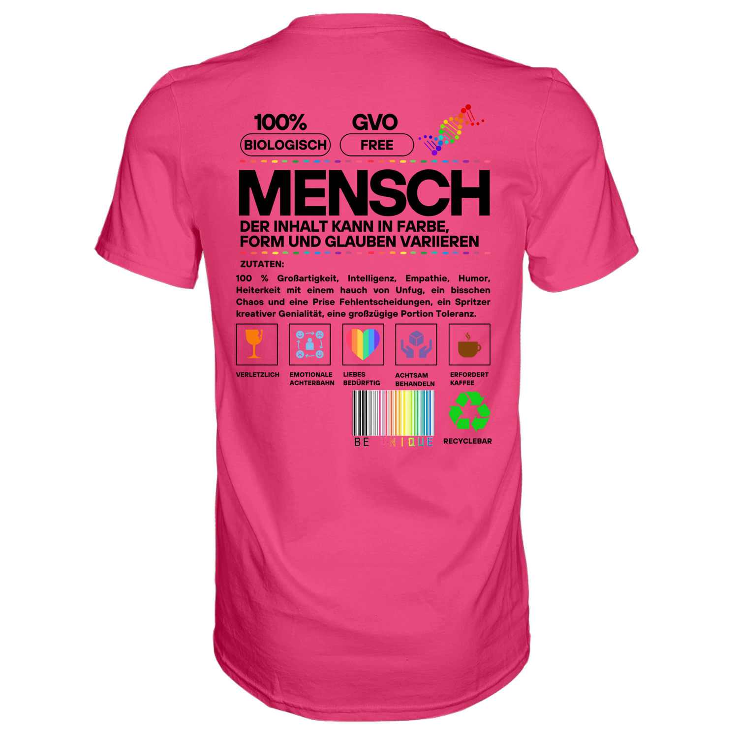 Mensch anleitung T-Shirt - Grafikmagie S / Pink