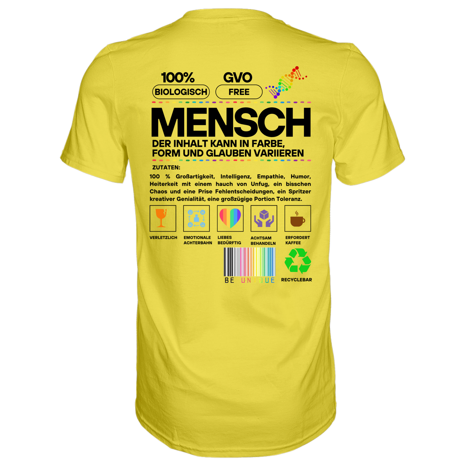Mensch anleitung T-Shirt - Grafikmagie S / Yellow