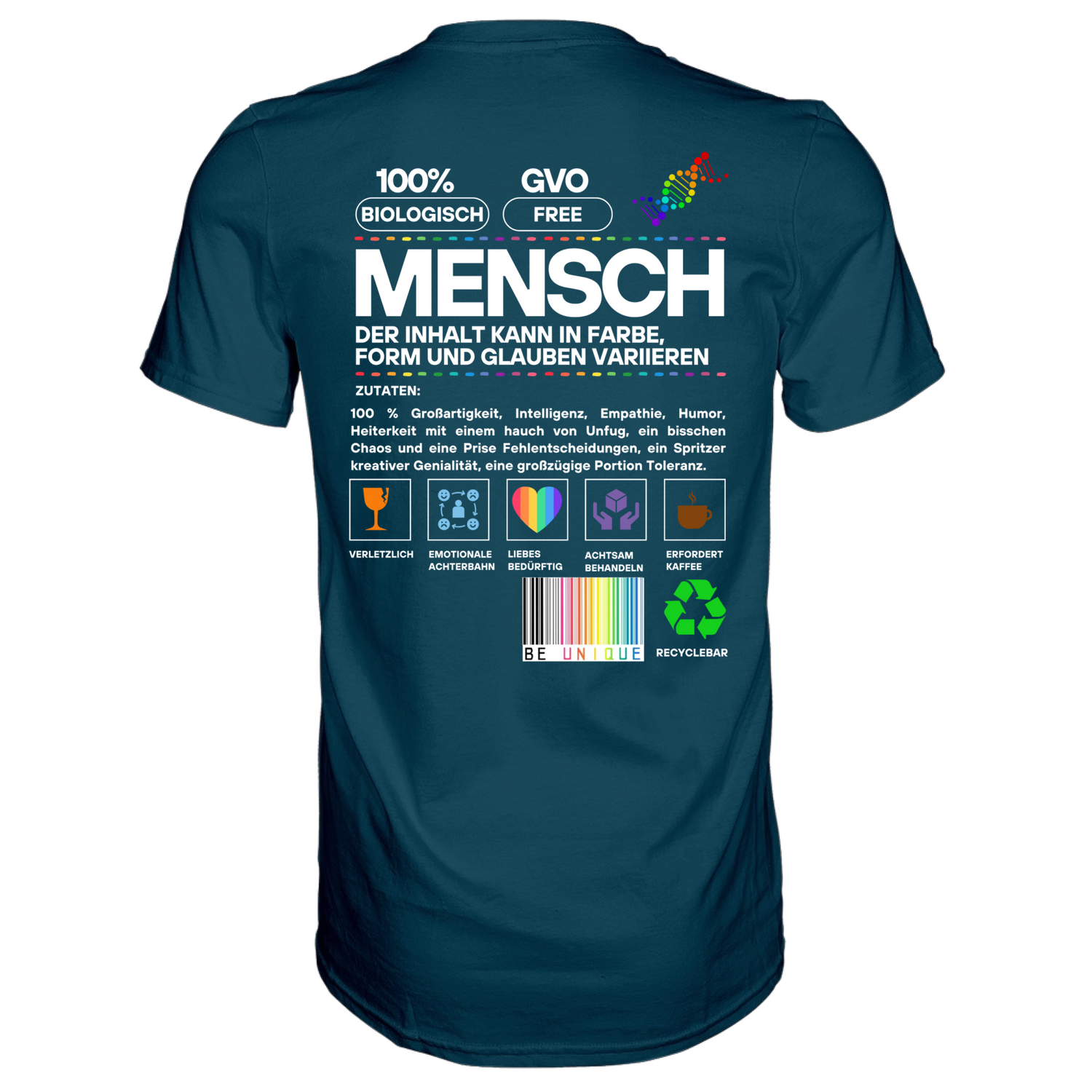 Mensch anleitung T-Shirt - Grafikmagie S / Petrol