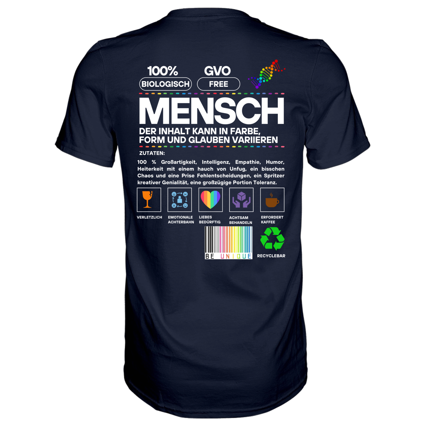 Mensch anleitung T-Shirt - Grafikmagie S / Navy