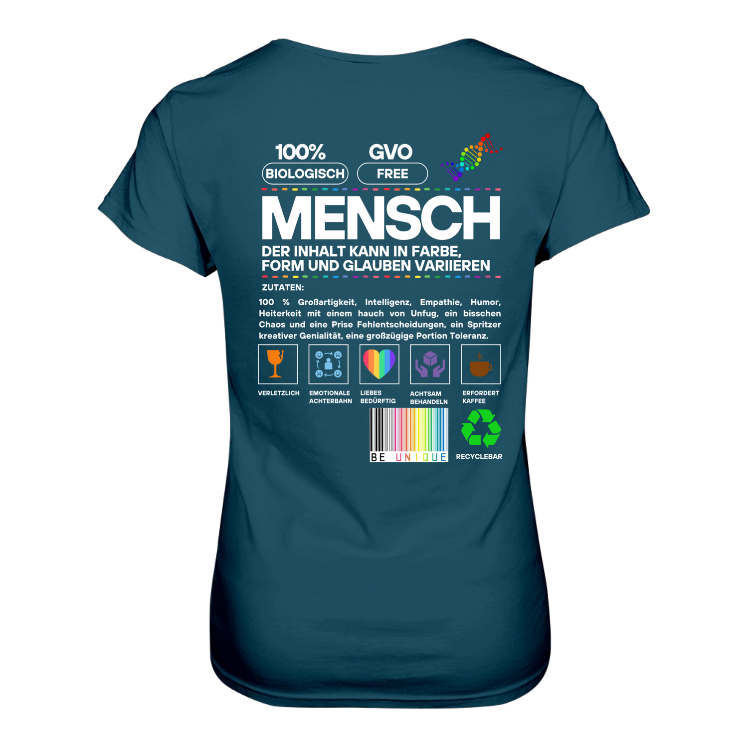 Mensch anleitung T-Shirt tailliert - Grafikmagie S / Petrol
