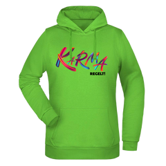 Karma regelt Damen Hoodie - Grafikmagie XS / Lime Green