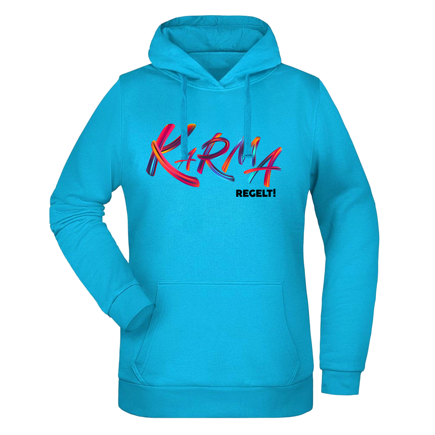 Karma regelt Damen Hoodie - Grafikmagie XS / Turquoise
