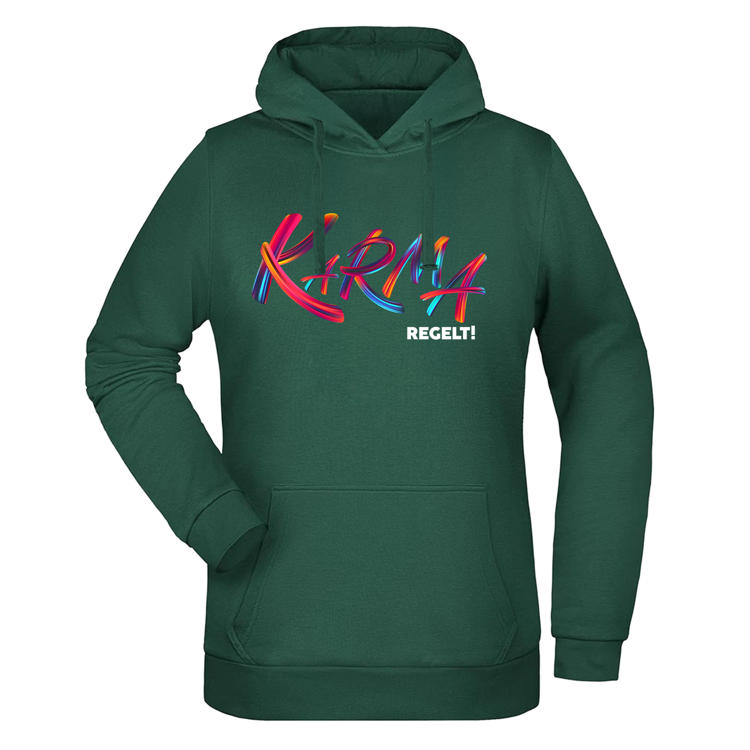 Karma regelt Damen Hoodie - Grafikmagie XS / Dark Green