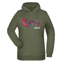 Karma regelt Damen Hoodie - Grafikmagie XS / Olive