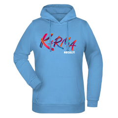 Karma regelt Damen Hoodie - Grafikmagie XS / Sky Blue