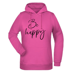 Be Happy Damen Hoodie - Grafikmagie XS / Pink