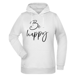 Be Happy Damen Hoodie - Grafikmagie XS / White