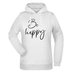 Be Happy Damen Hoodie - Grafikmagie XS / White
