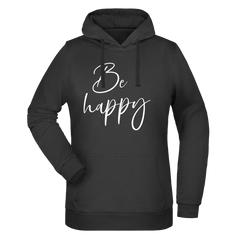 Be Happy Damen Hoodie - Grafikmagie XS / Black