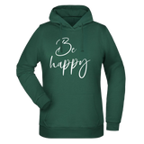Be Happy Damen Hoodie - Grafikmagie XS / Dark Green