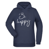 Be Happy Damen Hoodie - Grafikmagie XS / Navy