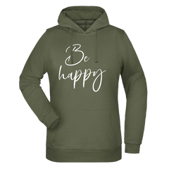 Be Happy Damen Hoodie - Grafikmagie XS / Olive