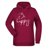 Be Happy Damen Hoodie - Grafikmagie XS / Wine