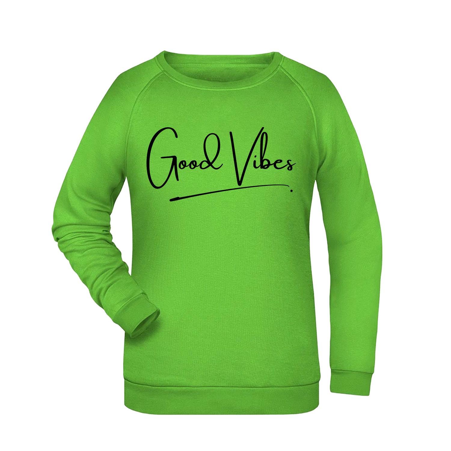 Good Vibes Damen Sweatshirt - Grafikmagie XS / Lime Green