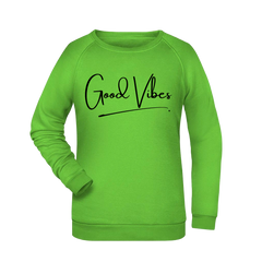 Good Vibes Damen Sweatshirt - Grafikmagie XS / Lime Green