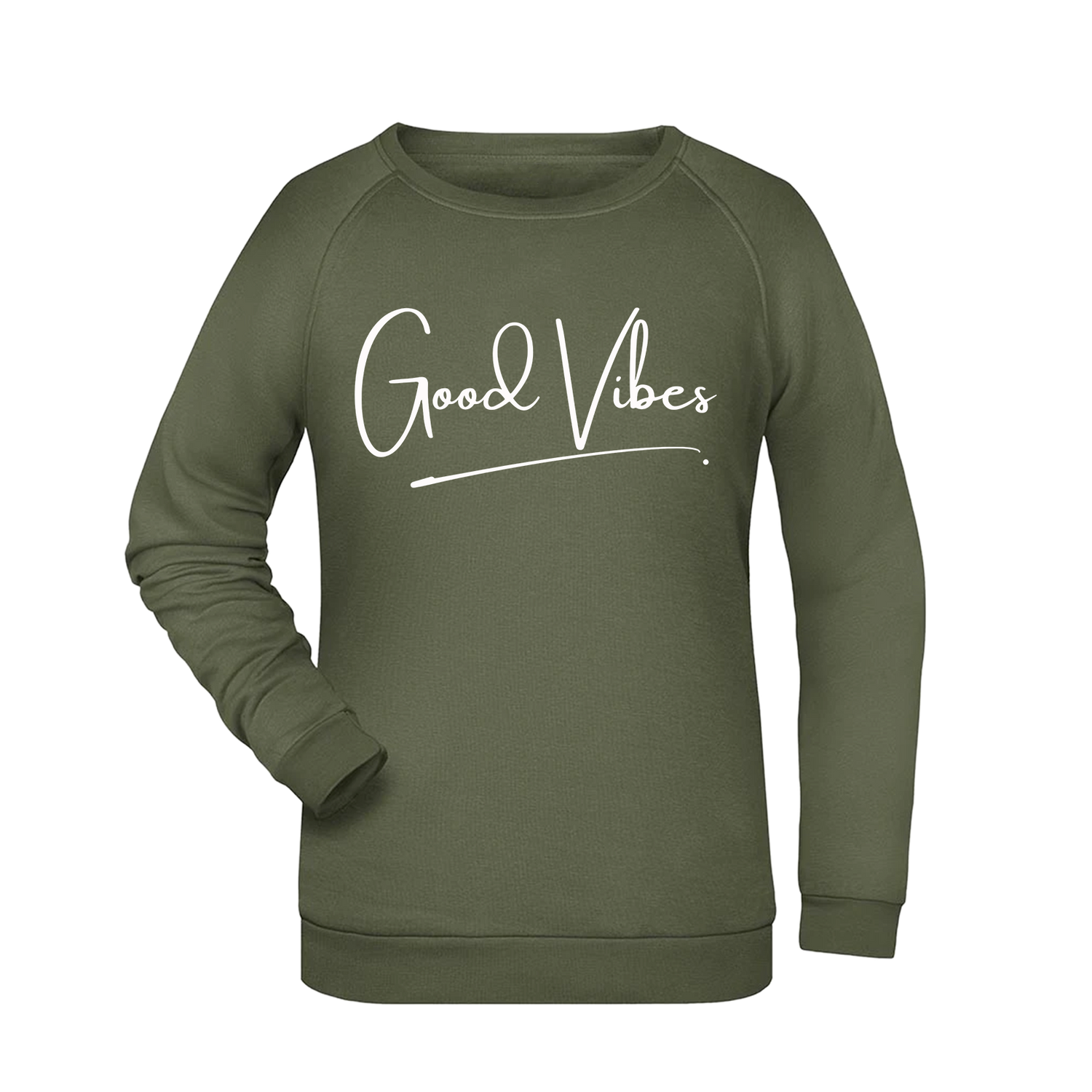 Good Vibes Damen Sweatshirt - Grafikmagie XS / Olive
