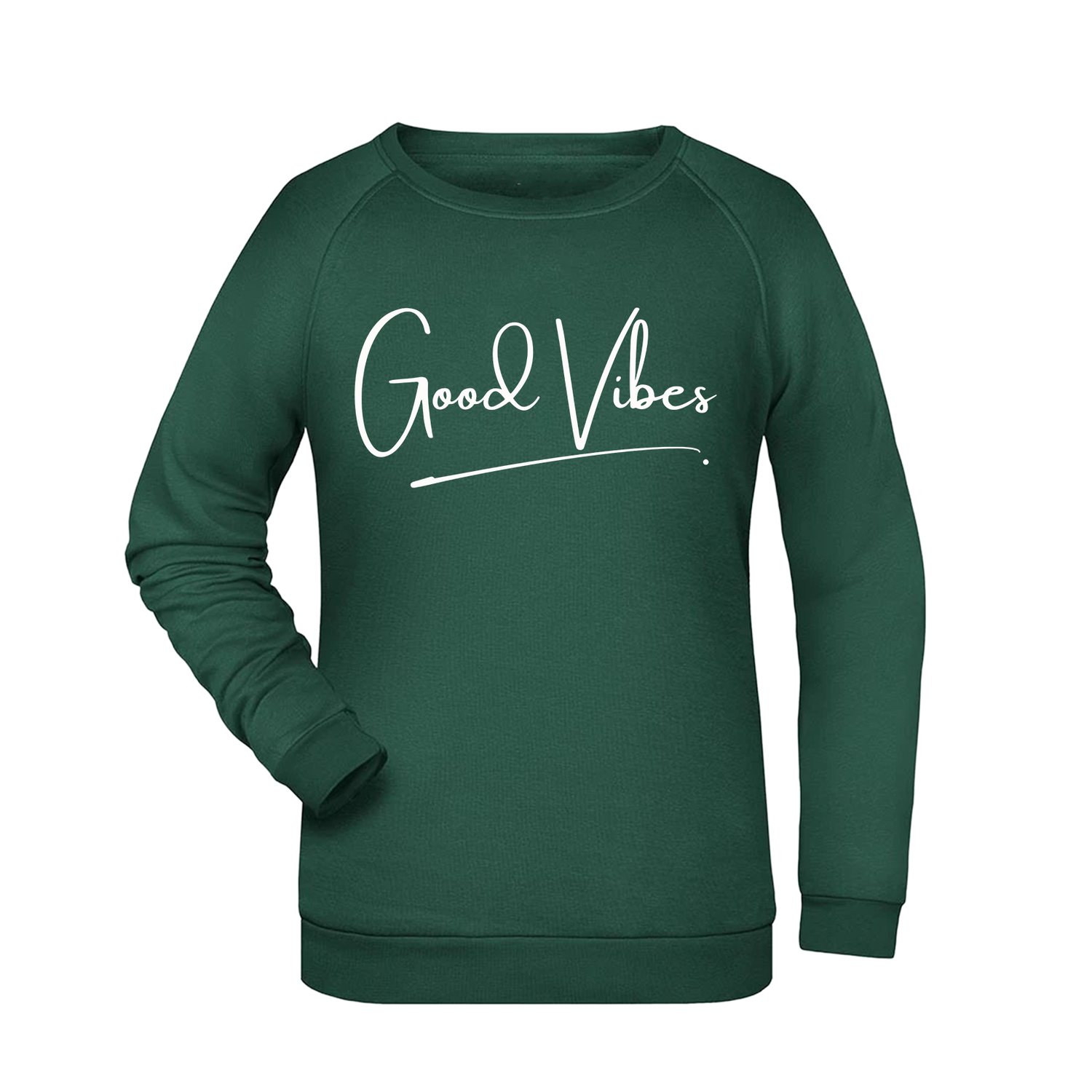Good Vibes Damen Sweatshirt - Grafikmagie XS / Dark Green