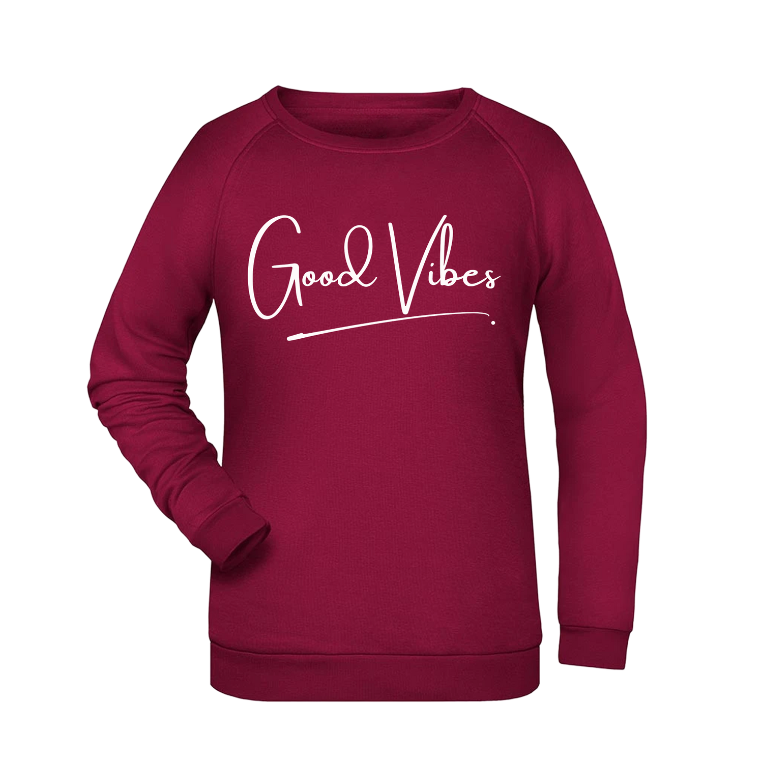 Good Vibes Damen Sweatshirt - Grafikmagie XS / Wine