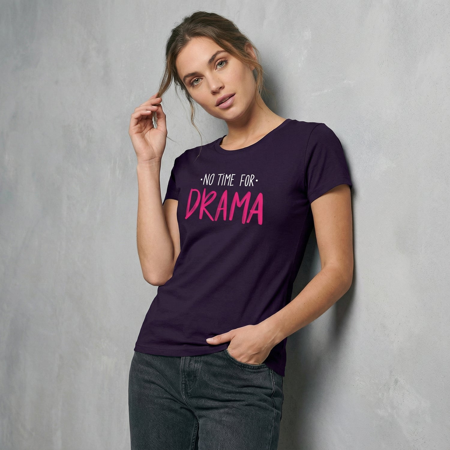 No time for Drama T-Shirt tailliert - Grafikmagie S / Black