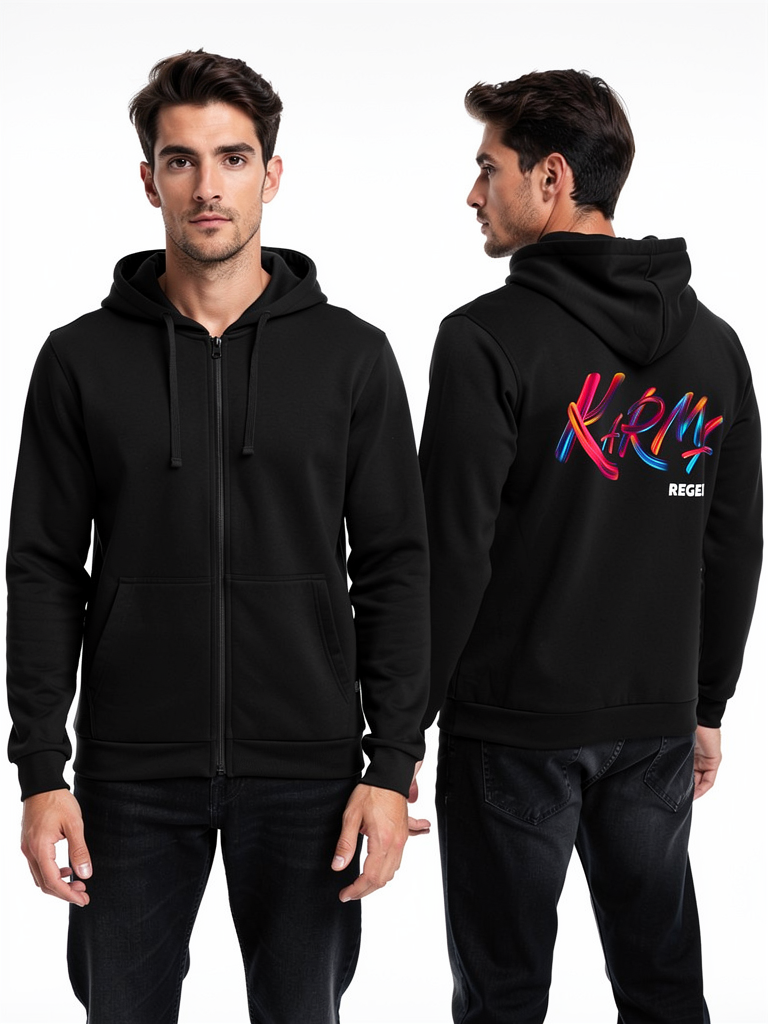 Karma regelt Herren Zipper - Grafikmagie S / Black