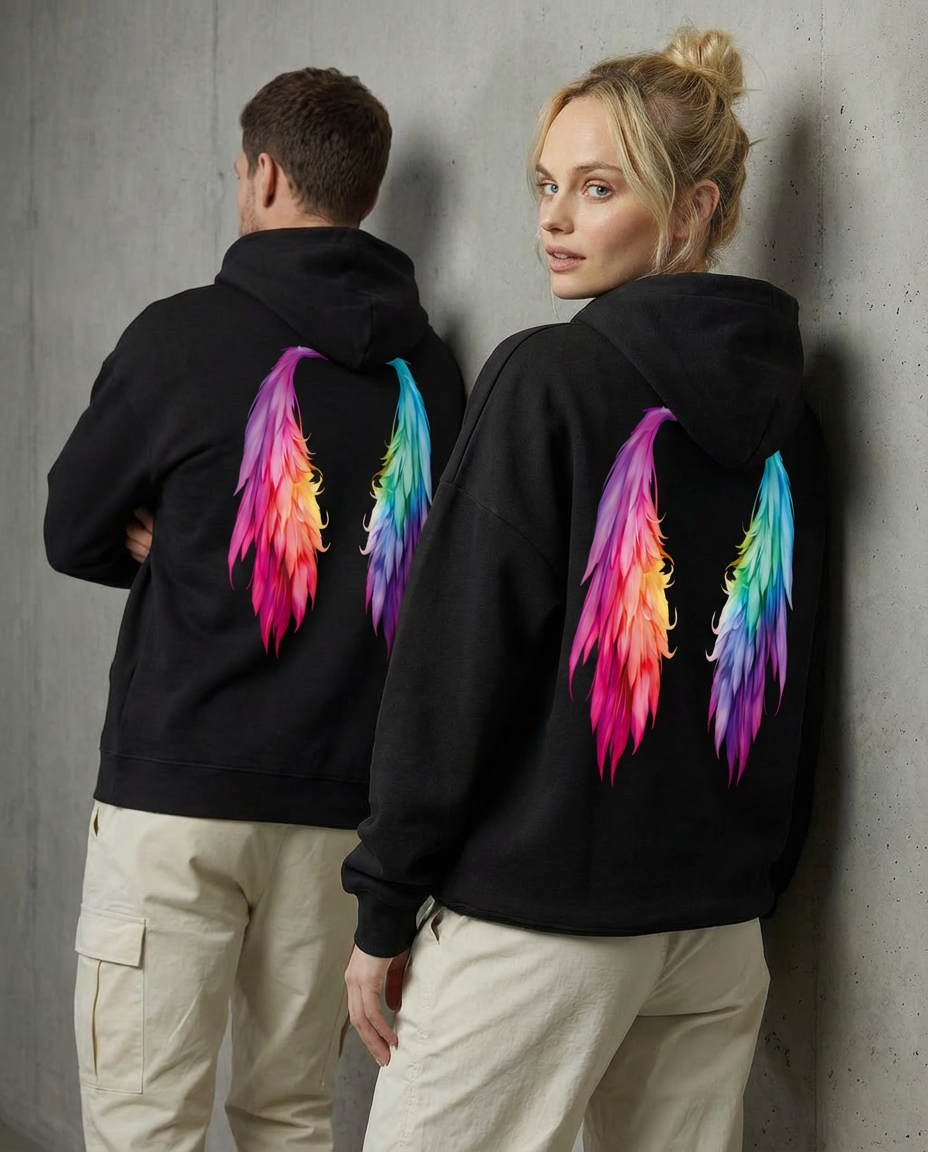 Flügel Damen Hoodie - Grafikmagie XS / Black