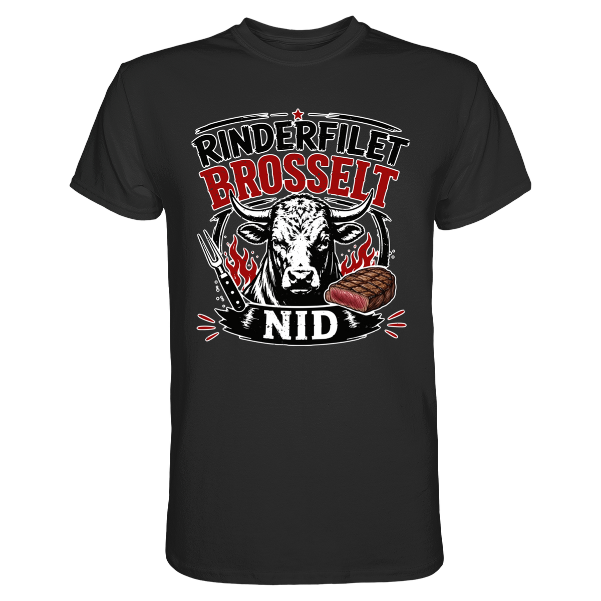 Rinderfilet brosselt nid T-Shirt