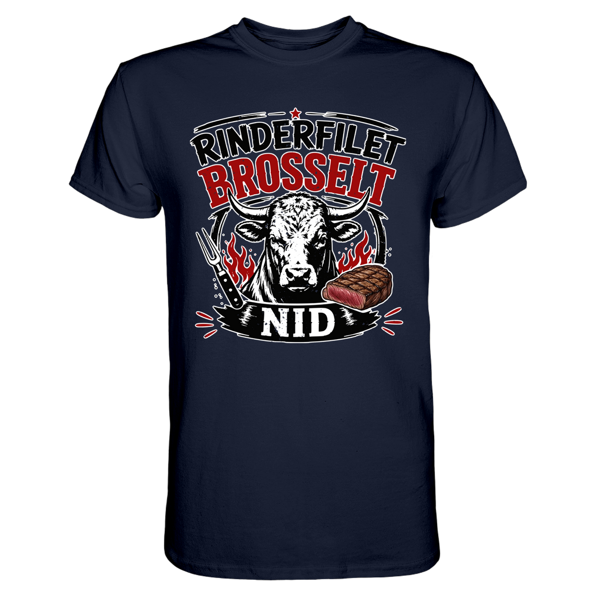 Rinderfilet brosselt nid T-Shirt