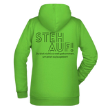 Steh Auf! Damen Hoodie - Grafikmagie XS / Lime Green