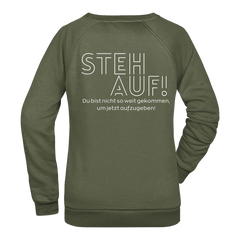 Steh Auf! Damen Sweatshirt - Grafikmagie XS / Olive