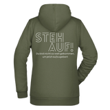 Steh Auf! Damen Hoodie - Grafikmagie XS / Olive