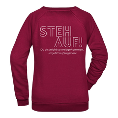 Steh Auf! Damen Sweatshirt - Grafikmagie XS / Wine