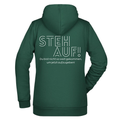 Steh Auf! Damen Hoodie - Grafikmagie XS / Dark Green